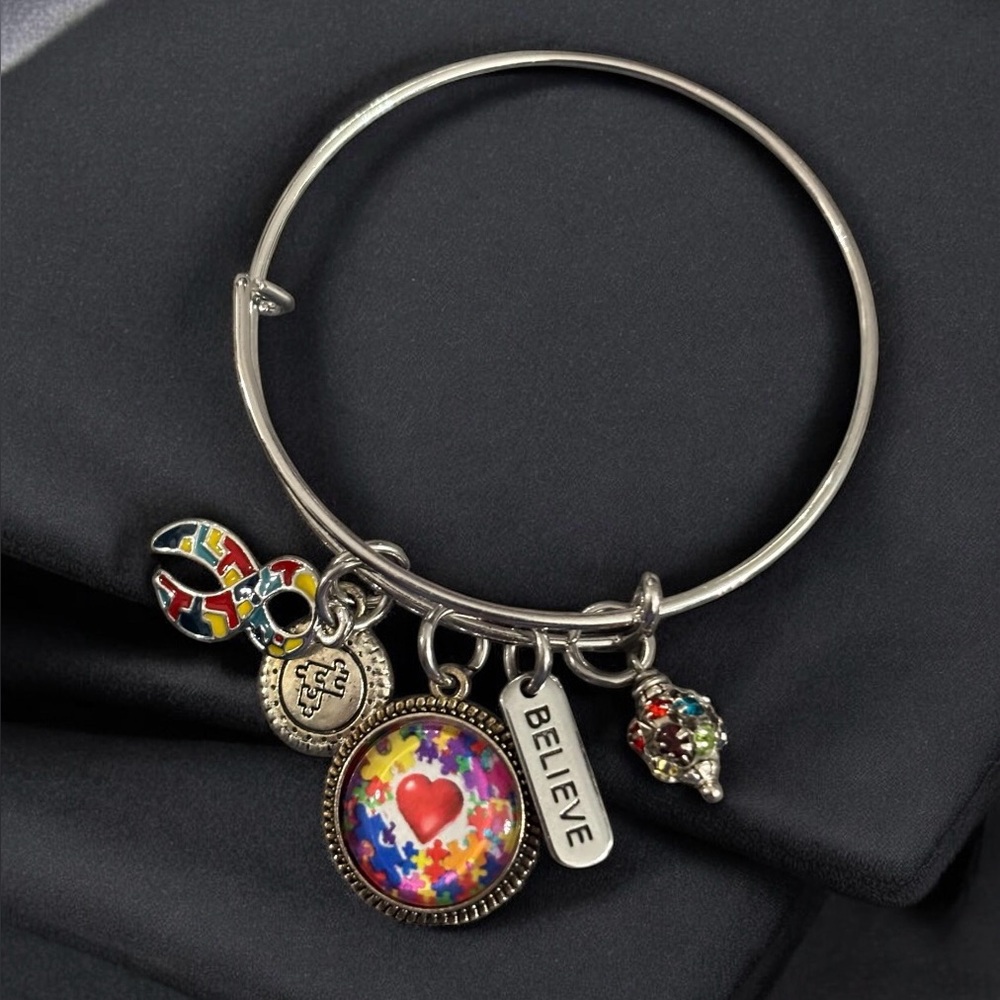 Autism Awareness Charm bangle Bracelet
